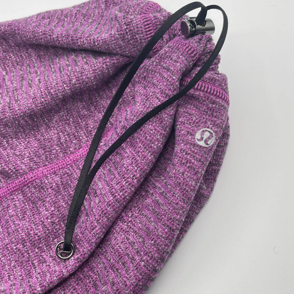 Lululemon Purple Space Dye Knit Neck Warmer Gaiter Adjustable Cinch Toggle